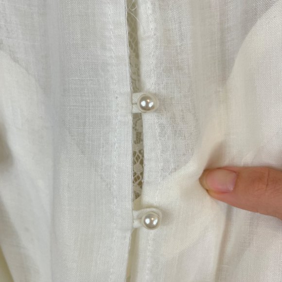 Vintage Gunne Sax by Jessica Mcclintock Lace Wedding/Prom Dress Off White Size 9 - Picture 8 of 11